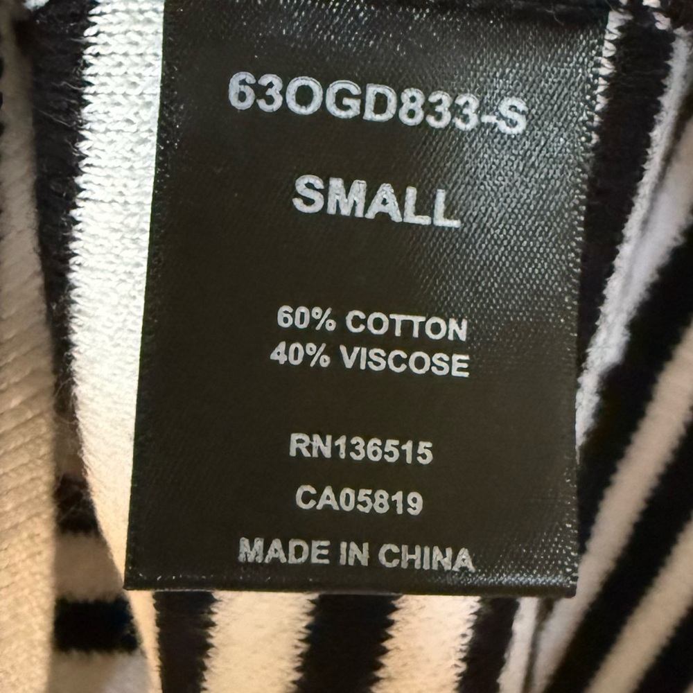 NWT Revolve One Grey Day Cotton Black White Striped Sweater Sweater Small - Picture 6 of 7